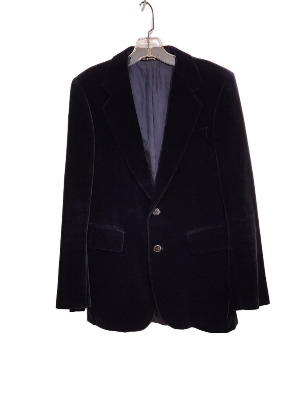 Jupiter Velvet Slim Fit 2-Button Men's Tailored Evening Navy Blazer Jacket Small